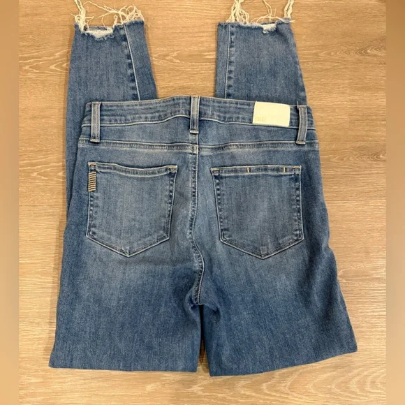 PAIGE Hoxton Ankle Skinny Jeans 28 Distressed Raw Hem - Picture 6 of 12